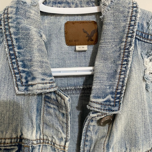 American Eagle Destroyed Denim Jacket - Picture 3 of 6